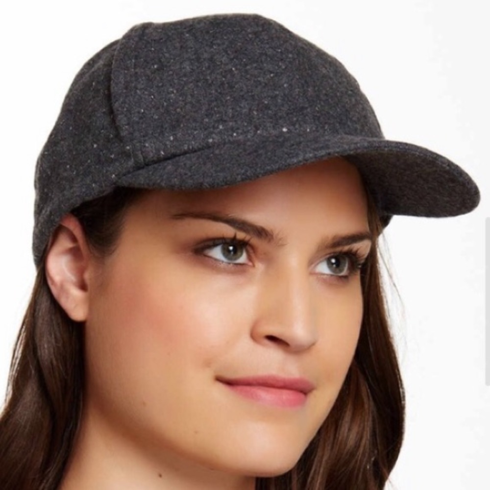 Gray Metallic Dots Wool Blend Baseball Hat